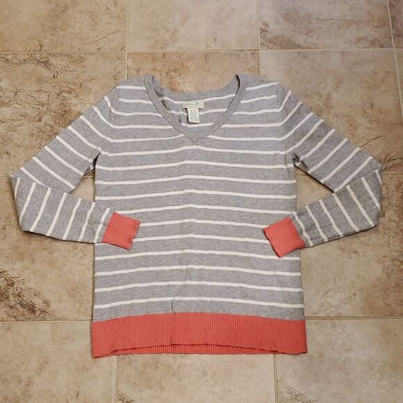 Caribbean Joe Island Supply Co. Striped v neck sweater - Picture 3 of 8